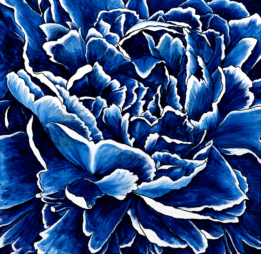 Azure (Blue Peony) by Beth Naeyaert